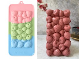 Molde silicona tableta relieve frutillas